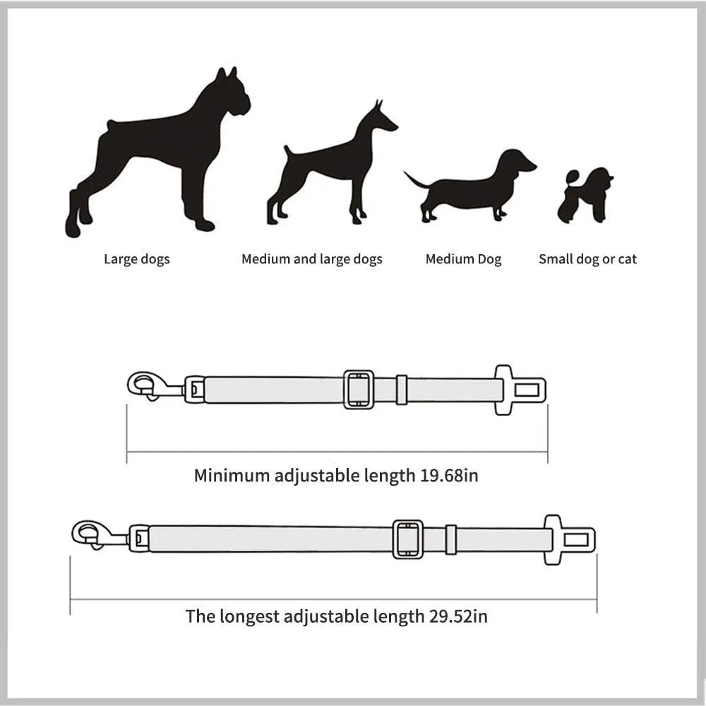 Adjustable Pet Cat Dog Car Seat  Belt Pet 
Seat Vehicle Dog Harness Lead Clip Safety Lever Traction Dog Collars Dog Accessoires